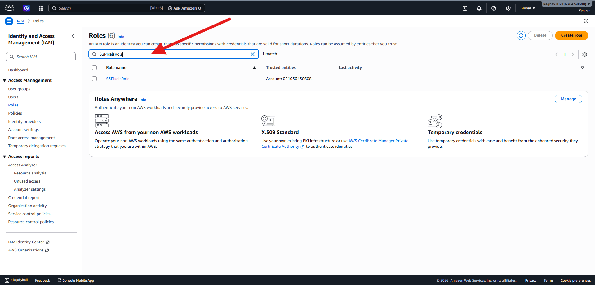 Step 15: Open the role